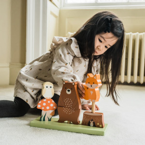 OTT12111_Jucarie din lemn de stivuit cu animalele padurii, Orange Tree Toys 