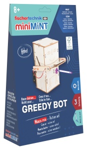 Kit STEM Robot Pusculita din lemn miniMINT Greedy Bot, Fischertechnik