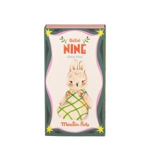 Jucărie iepuraș din pluș Baby Nine de la Moulin Roty, colecția Les Minouchkas
