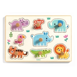 Puzzle cu 8 piese din lemn FSC animale sălbatice