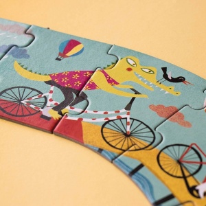 LJ_PZ345U-Puzzle gigant Drumul lung cu bicicleta, Londji