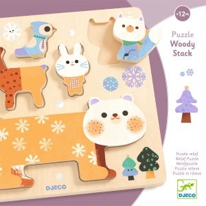 Ambalaj colorat puzzle din lemn WoodyStack