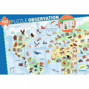 DJ07420-Puzzle observatie Animalele lumii, Djeco