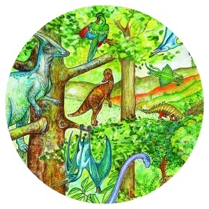 DJ07424-Puzzle  cu 100 piese si poster Dinozauri, Djeco