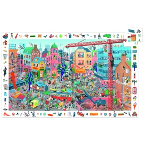 Puzzle cu 200 piese si joc de observatie Orasul, Djeco