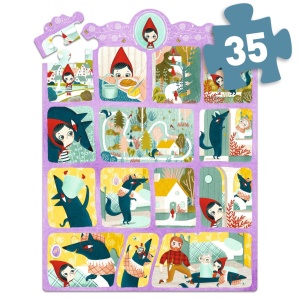 DJ07050 Puzzle poveste Scufita Rosie cu 35 de pieseDjeco
