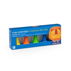 Cutie decorativă cu fereastră – set creioane cerate Moulin Roty