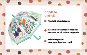 DD04804-Umbrela pentru copii Flori si pasari, Djeco