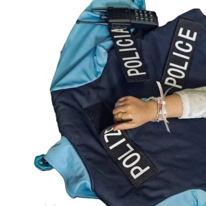 Costum poliţist Souza 104-122 cm set 6 piese ecusoane POLICE velcro