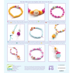 Cutie cu mărgele pictate manual și accesorii pentru confectionat bijuterii personalizate copii 8-14 ani