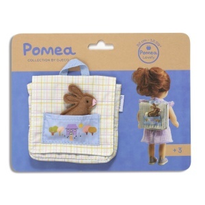 Accesoriu papusi - ghiozdan cu bretele si figurina din fetru