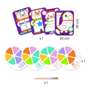 4 scene de pictat cu palete de cerneală imprimate