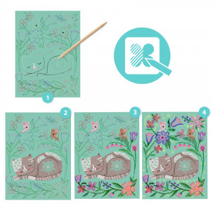 DJ09717-Set creativ de razuit Animale in gradina, Djeco