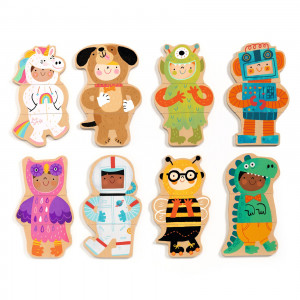 DJ03128-Puzzle cu magneti Animale costumate, Djeco
