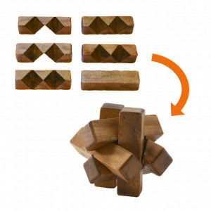 DJ08464- Set de inteligență Woodix cu 6 jocuri diferite, Djeco