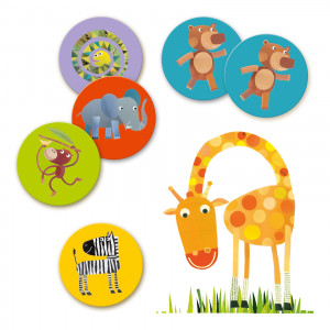 DJ08159-Set joc educativ de memorie cu animale din junglă, Djeco