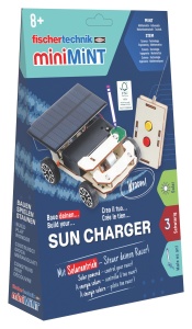 Kit STEM Masinuta Solara din lemn cu telecomandă miniMINT Sun Charger, Fischertechnik