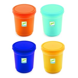 DJ09027 - Plastilină ultra-moale pentru modelaj creativ cu 4 culori, Djeco 