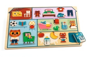 Puzzle Djeco din lemn natural – ideal pentru dezvoltarea timpurie