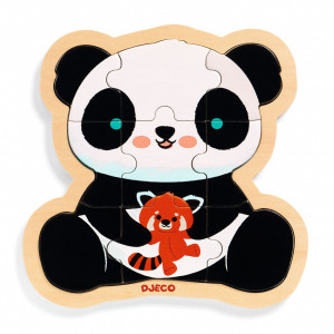 DJ01821-Puzzle din lemn 9 piese Ursuletul Panda, Djeco