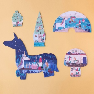 Lj_PZ572U-Puzzle evolutiv si reversibil Petrecerea unicornului, Londji