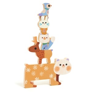 Piese animale din puzzle WoodyStack puse în picioare