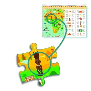 DJ07412-Puzzle In jurul lumii din 200 de piese cu elemente de observare, Djeco