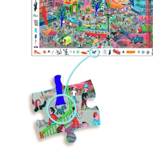 Puzzle cu 200 piese si joc de observatie Orasul, Djeco