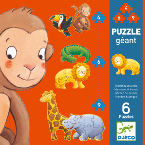 DJ07114-Puzzle gigant Animale salbatice, Djeco