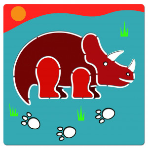 DJ08863-Sablon triceratops din plastic rezistent, Djeco