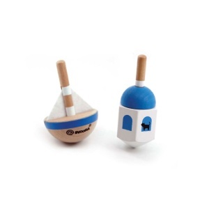 Set 2 titireze din lemn Island Breeze pentru copii 3+.