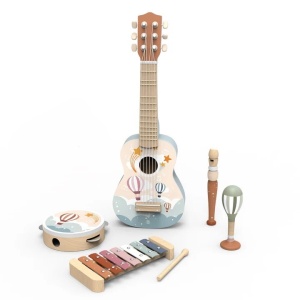 Set de 6 instrumente muzicale din lemn pentru copii