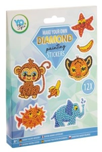 Set creativ, Creeaza propriile abtibilduri cu strasuri, Diamond paint stickers, Grafix(albastru) albastru
