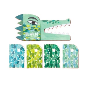Set creativ DIY – mască crocodil cu 150 autocolante colorate