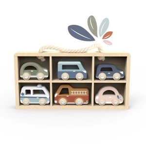 Set de 6 masinute din lemn, Speedy Monkey