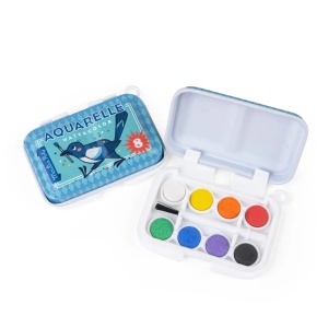 Mini paletă acuarele 8 culori pentru copii 3+