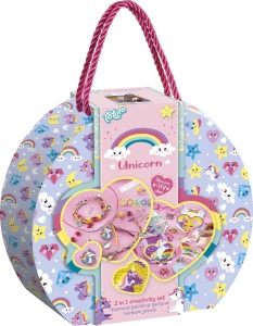 Atelier creativ 2 in 1 pictura cu diamante si bratari, Unicorni