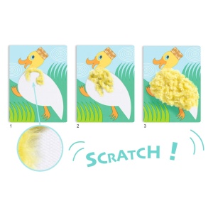 Djeco Wool & Velcro – animăluțe cu lână pufoasă și căciulițe