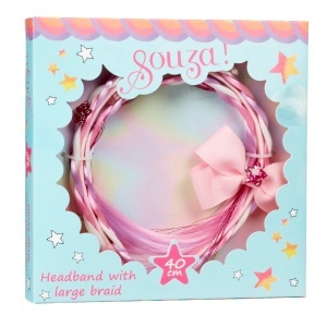 Bentiță roz pentru păr, accesoriu elegant cu fundiță, ideal pentru copii.