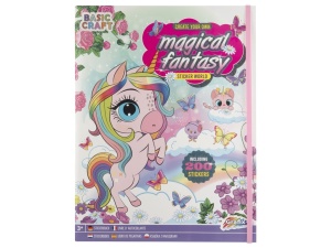 Carte cu abtibilduri,Lumea magica a unicornilor, Fantasy land, 200 abtibilduri, 35 pagini