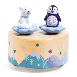 DJ06063-Cutie muzicala magnetica cu pinguin și urs polar, Djeco
