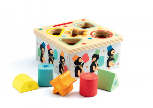 DJ06409 - Cutie sortatoare din lemn cu pinguini, Djeco