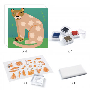 DJ08966-Set creativ cu stampile transparente Modele si animale, Djeco