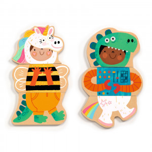 DJ03128-Puzzle cu magneti 2 ani Animale costumate, Djeco