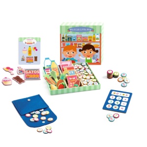 Mia & Léo Little Shop - joc interactiv cu monede, listă de cumpărături și portofel