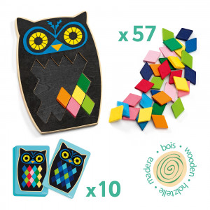 DJ01693-Puzzle mozaic Bufnita cu pene colorate, Djeco