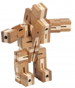 Fr_17517-Test IQ Puzzle 3D din lemn de bambus Flexicub, Fridolin