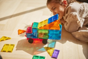 Joc magnetic de construit cu roți – 25 piese, Cleverclixx