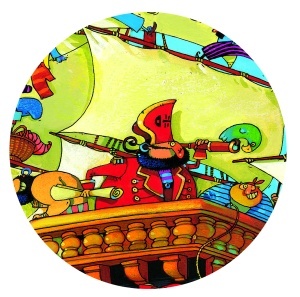 DJ07241-Puzzle Corabia piratilor Barbarossa cu piese mari Djeco