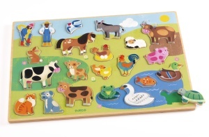 Bază puzzle fermă cu siluete pentru potrivire